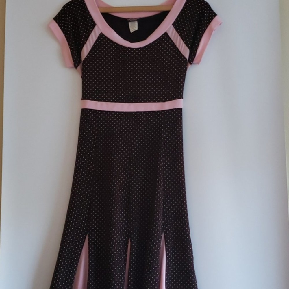 Comet and Cupid Polka Dot 2Tone Short Sleeve Dress